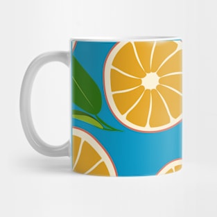 orange slices and leaf pattern Mug